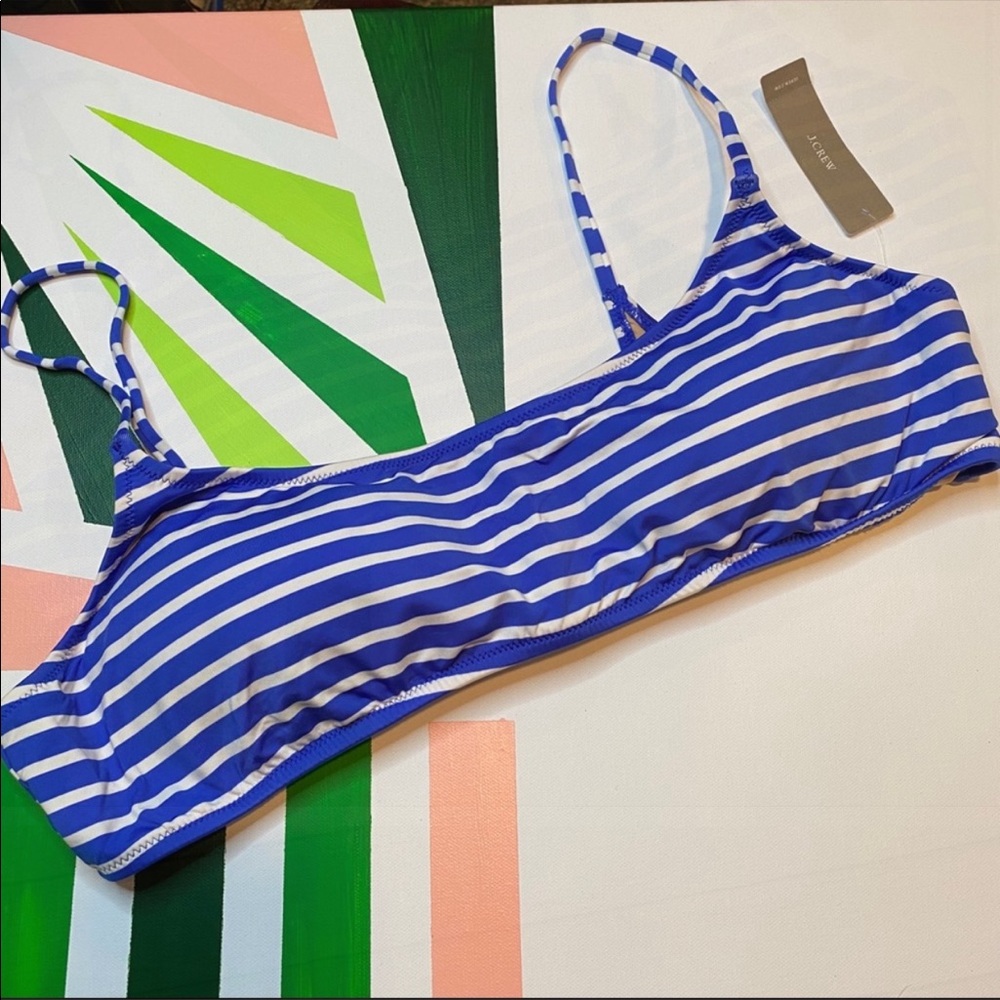 {J.Crew} Striped Scoop Bikini Top